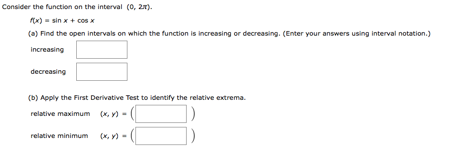 Solved Consider the function on the interval (0, 2). f(x) = | Chegg.com