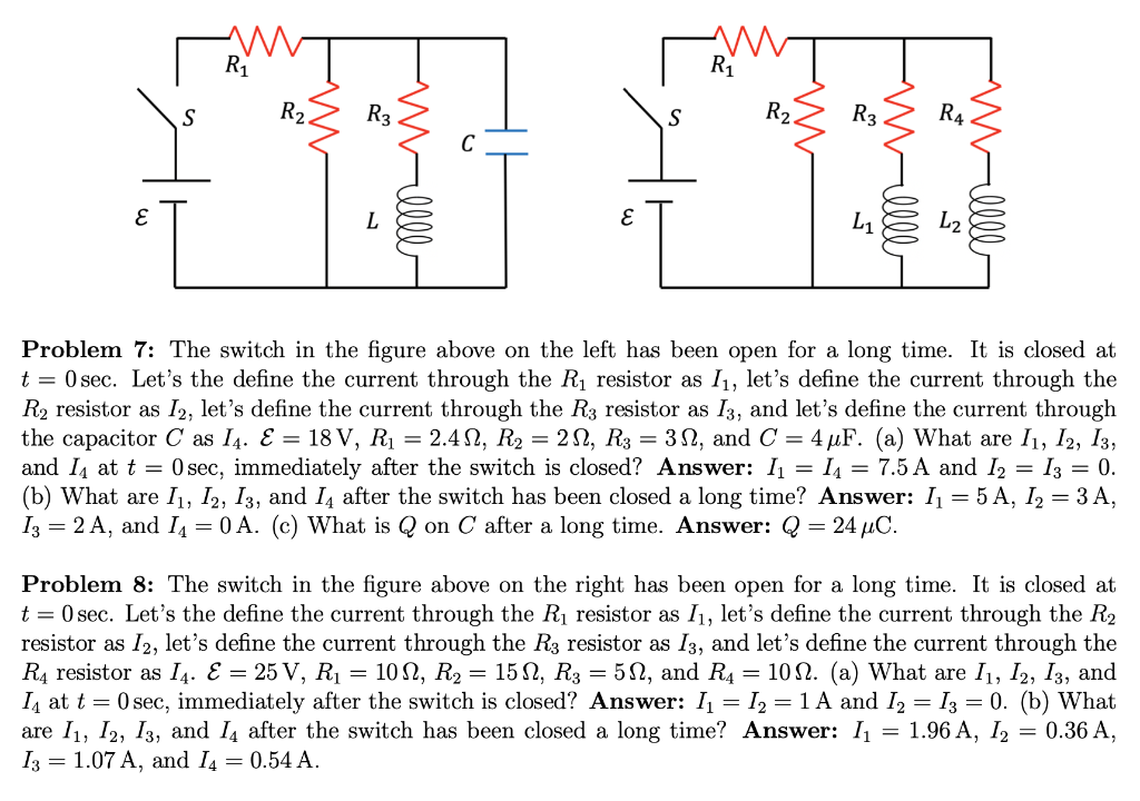 Solved M Ri w Ri R2 R3 S R2 R3 R4 с E L E L1 L2 Problem 7: | Chegg.com