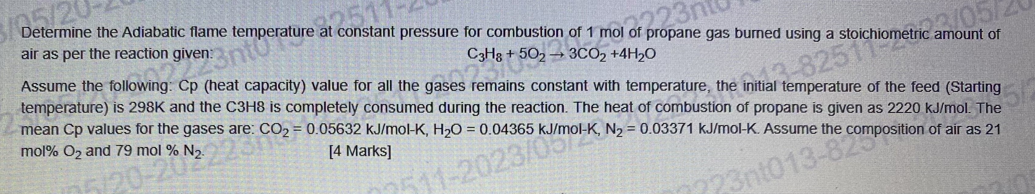 Solved Determine the Adiabatic flame temperature at constant | Chegg.com