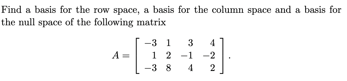 basis of matrix space