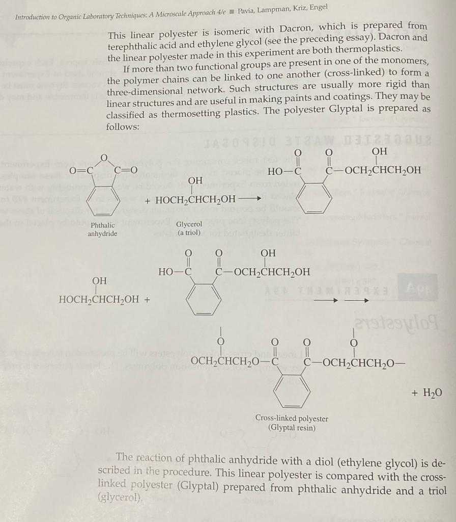 Solved 49A EXPERIMENT 49 A Polyesters Linear and | Chegg.com