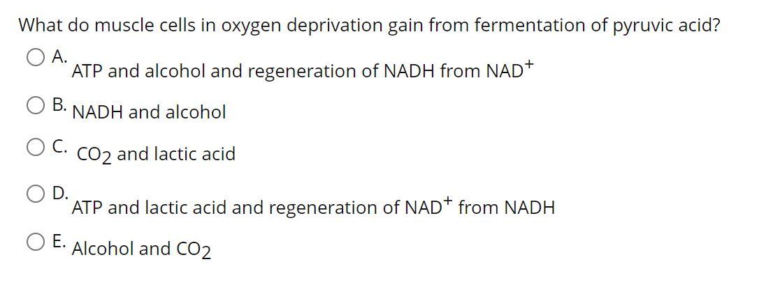 Solved What do muscle cells in oxygen deprivation gain from | Chegg.com