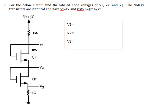 Solved 6. For the below circuit, find the labeled node | Chegg.com