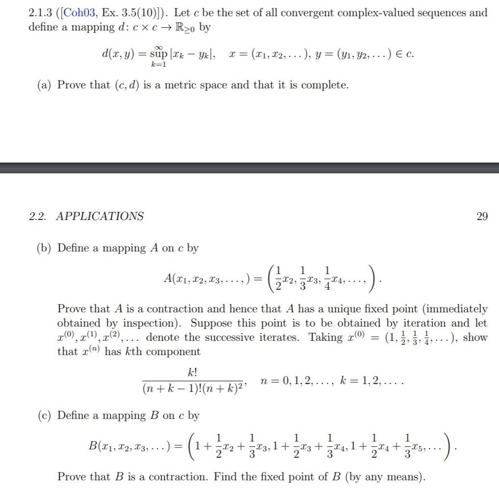 Solved 2.1.3 (Coh03, Ex. 3.5(10)]). Let c be the set of all | Chegg.com