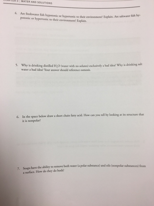 Solved Are freshwater fish hypotonic or hypertonic to their | Chegg.com
