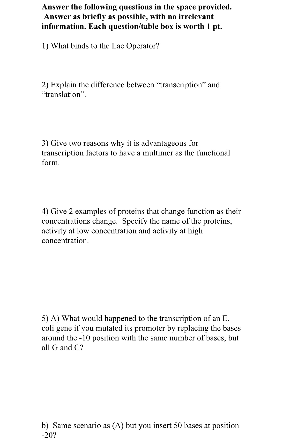 Solved Answer the following questions in the space provided. | Chegg.com