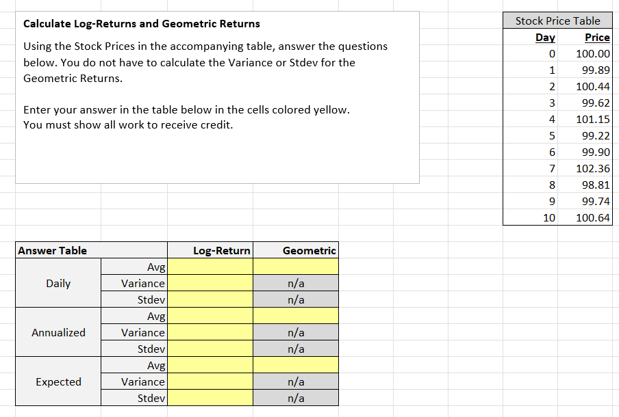 Calculate LogReturns and Geometric Returns Using the