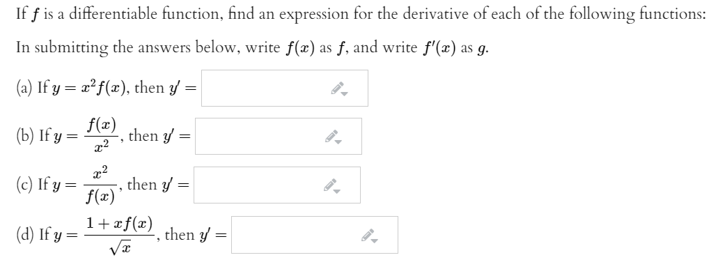 Solved If f is a differentiable function, find an expression | Chegg.com