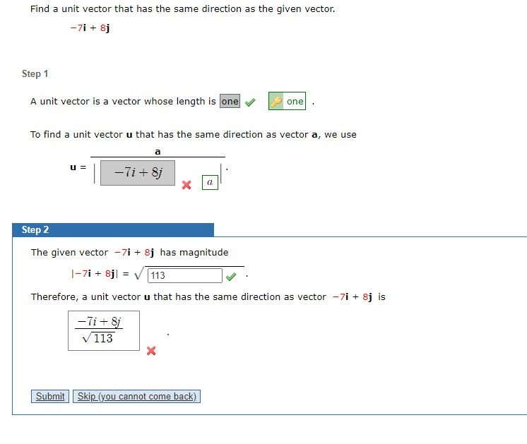 Solved Find a unit vector that has the same direction as the | Chegg.com