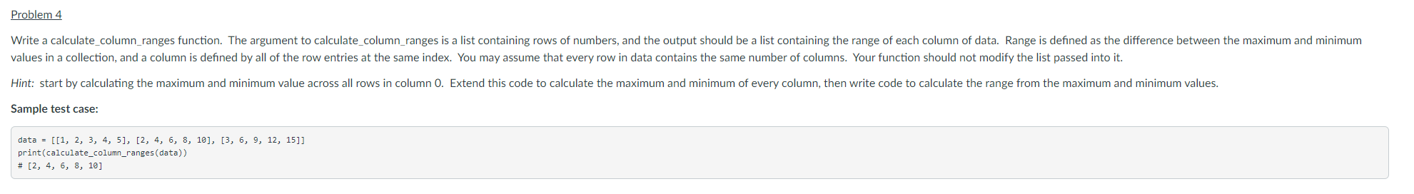 Solved part 1 Write a write_data_table function. The | Chegg.com