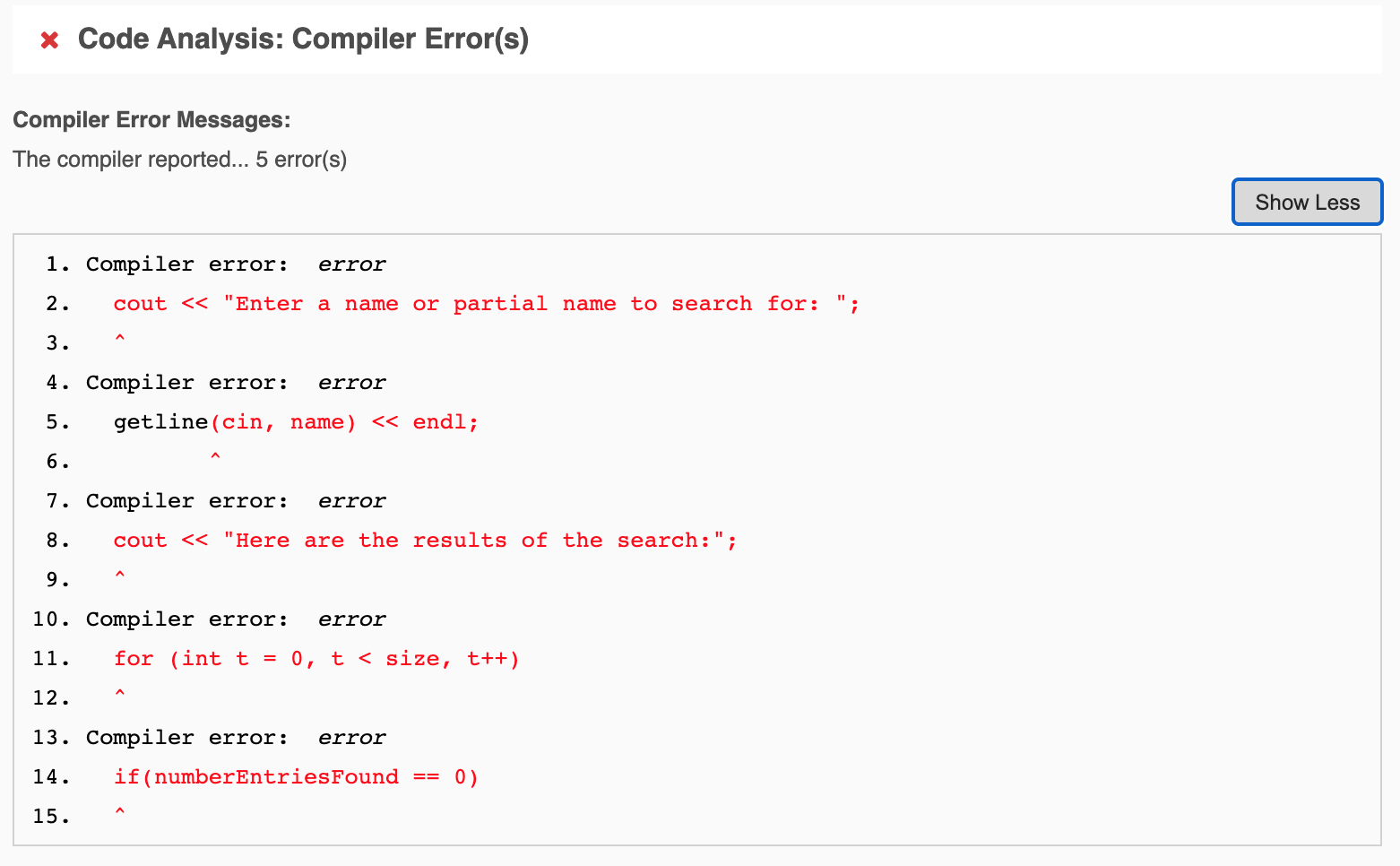 Solved Write a program that has an array of at least 50 | Chegg.com