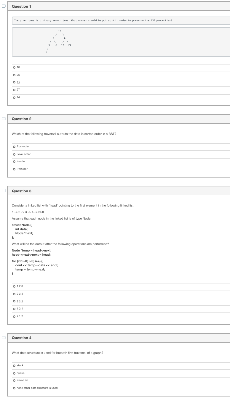 Solved D Question 1 The given tree is a binary search tree. | Chegg.com
