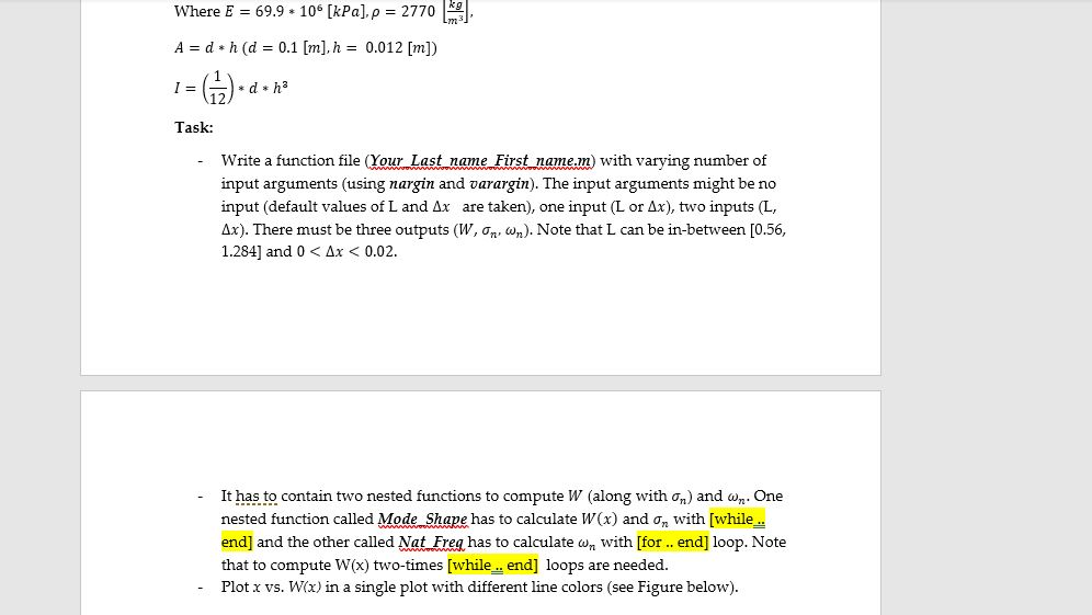 Vibration Problem Mode Shapes Of Any Cantilever B Chegg Com