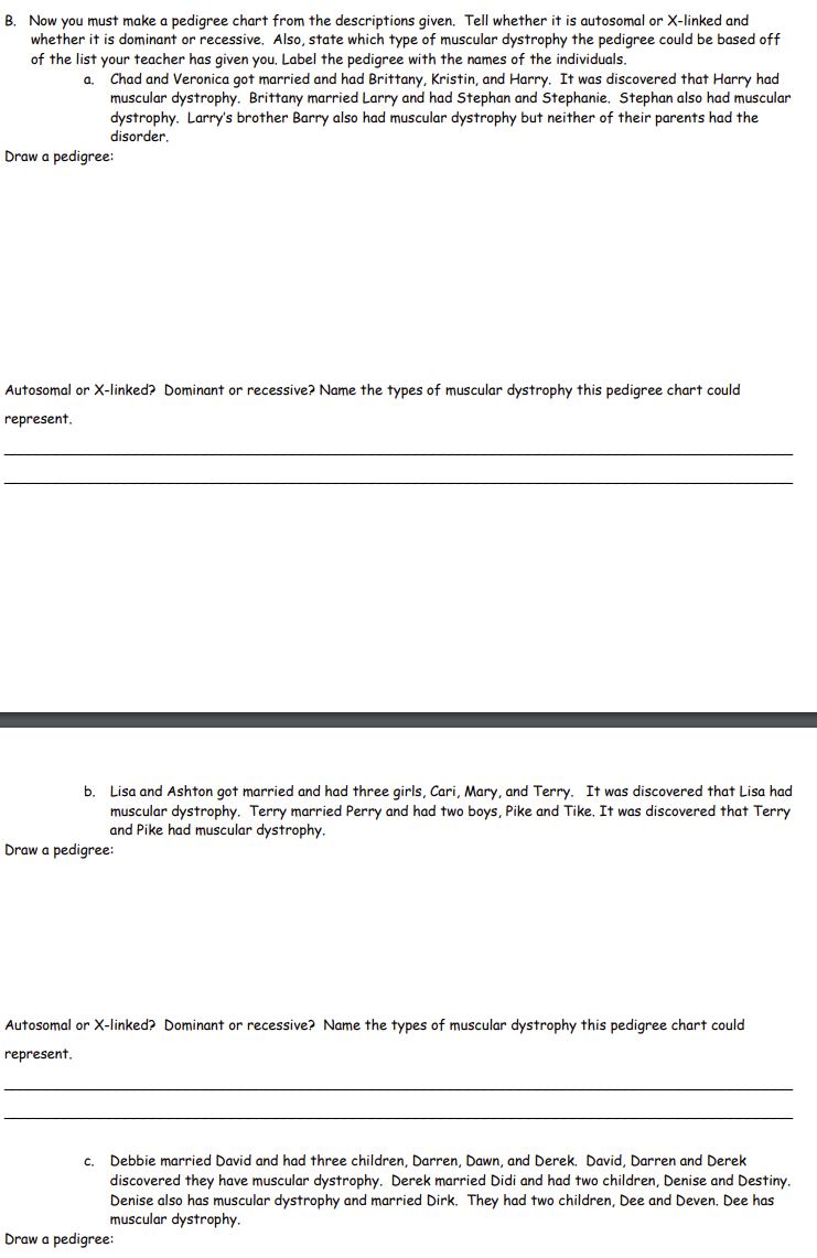 Solved Name Date Pedigree Charts Worksheet S Background Chegg Com