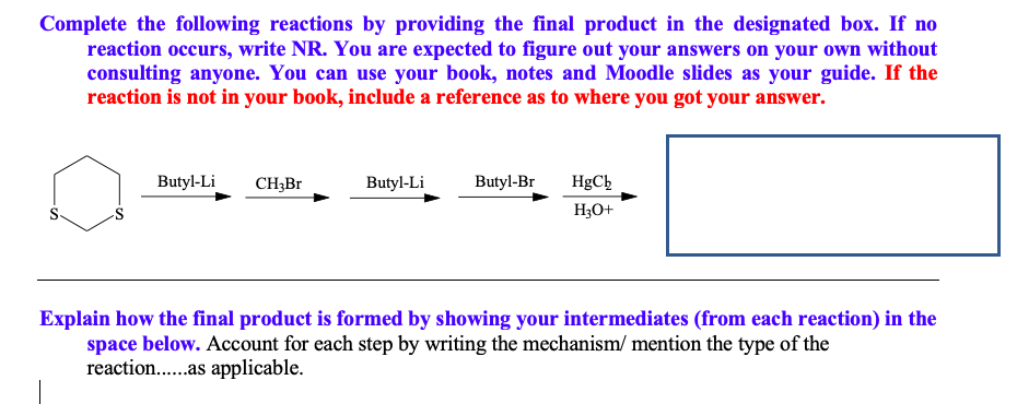 Solved Complete The Following Reactions By Providing The | Chegg.com