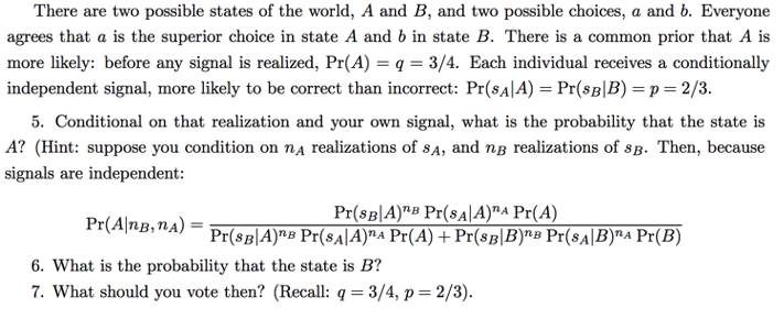 Solved There Are Two Possible States Of The World, A And B, | Chegg.com