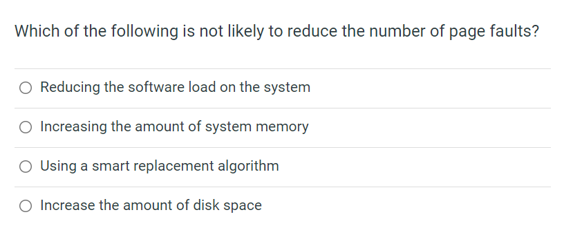 Solved Which of the following is not likely to reduce the | Chegg.com