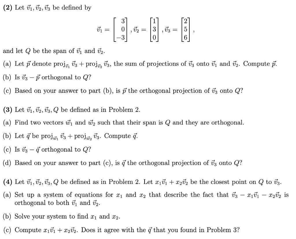 Solved (2) Let V1,v2,v3 Be Defined By | Chegg.com