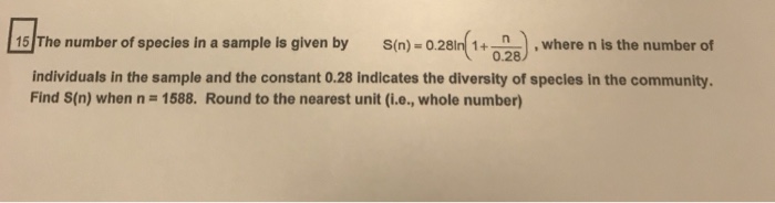 Solved dThe number of species in a sample is given by | Chegg.com