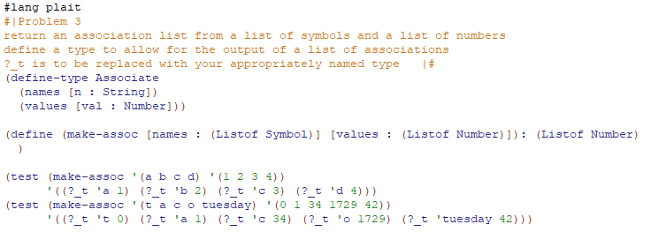 Solved I don't know if I defined the type right for this | Chegg.com