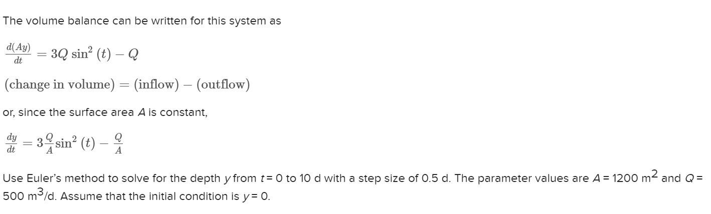 Solved A storage tank contains a liquid at depth y, where | Chegg.com