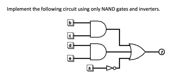 Solved Implement the following circuit using only NAND gates | Chegg.com