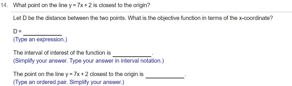 solved-14-what-point-on-the-line-y-7x-2-is-closest-to-chegg