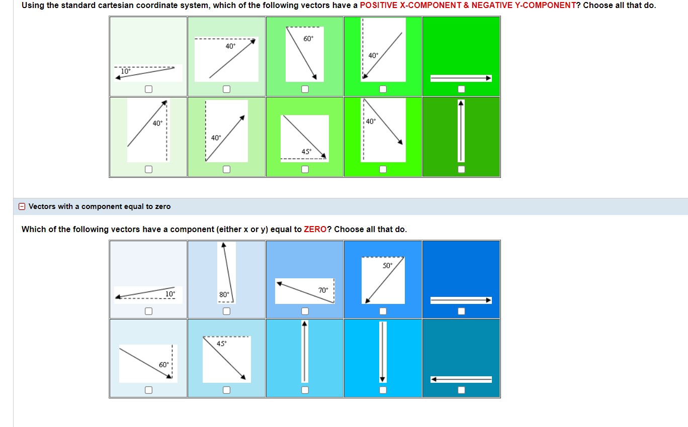 Solved Vectors with a component equal to zero | Chegg.com