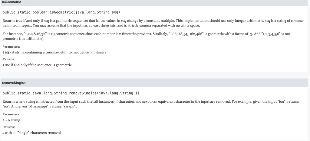 Solved Is Geometric public static boolean | Chegg.com