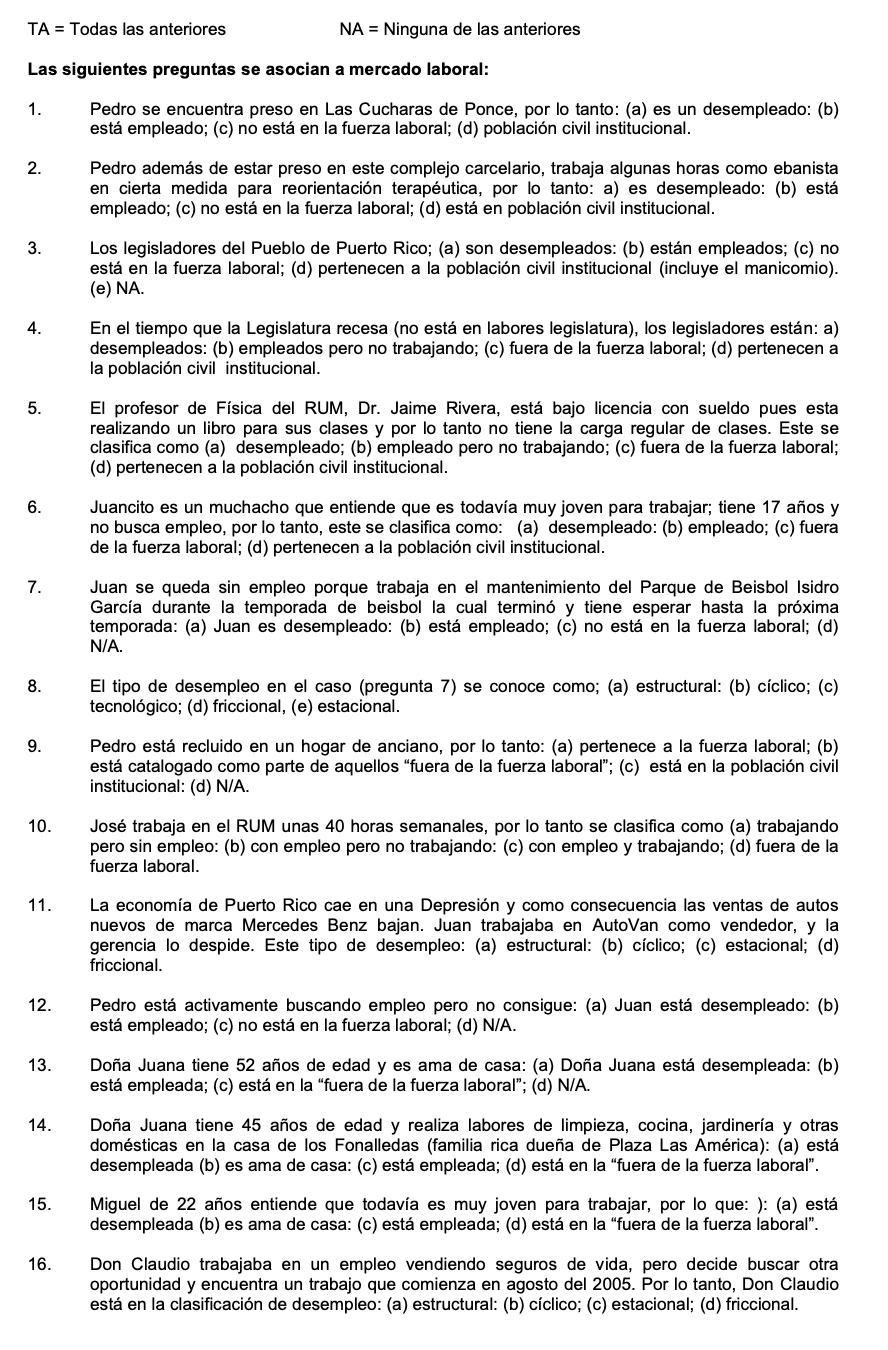 \( \mathrm{TA}= \) Todas las anteriores \( N A= \) Ninguna de las anteriore Las siguientes preguntas se asocian a mercado lab