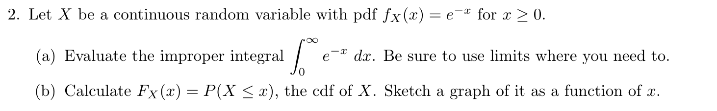 Solved 2. Let X be a continuous random variable with pdf | Chegg.com