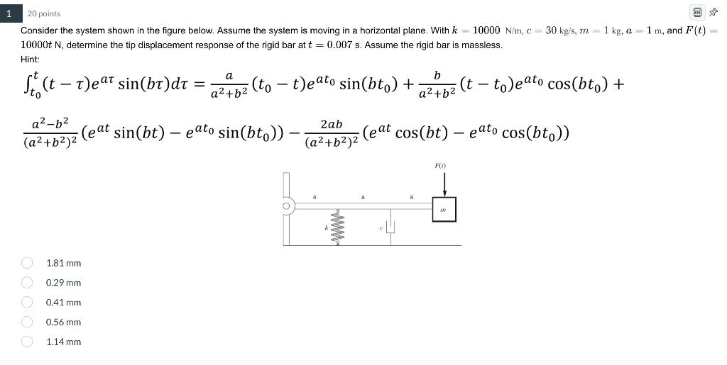Solved 1 20 points Consider the system shown in the figure | Chegg.com