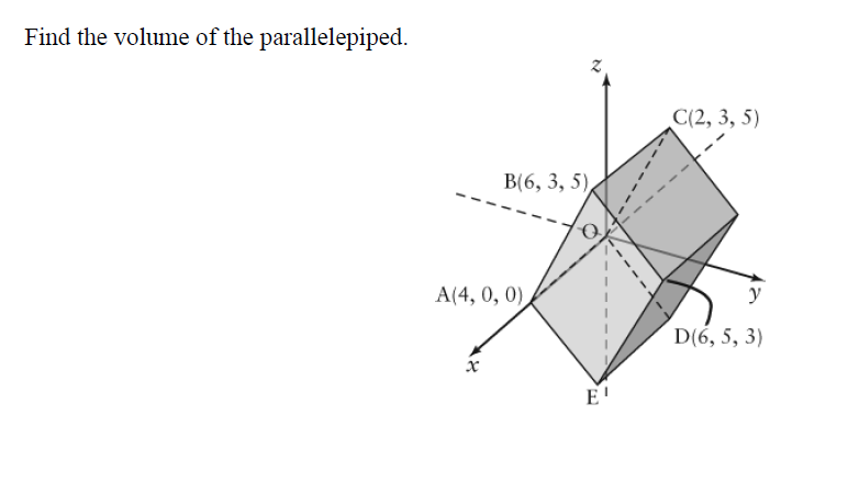 Solved Find the volume of the parallelepiped. C(2, 3, 5) | Chegg.com