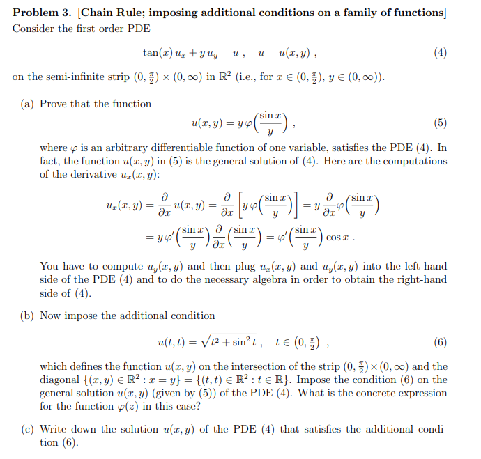 Solved Problem 3. (Chain Rule; imposing additional | Chegg.com