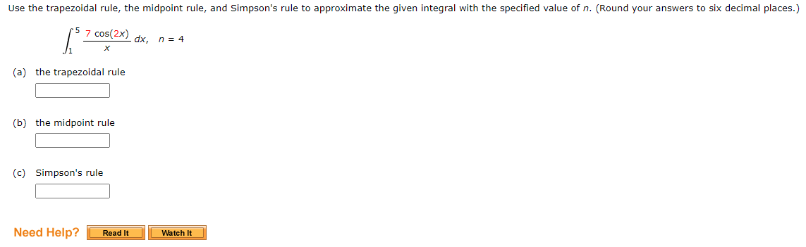 Solved Use The Trapezoidal Rule, The Midpoint Rule, And | Chegg.com