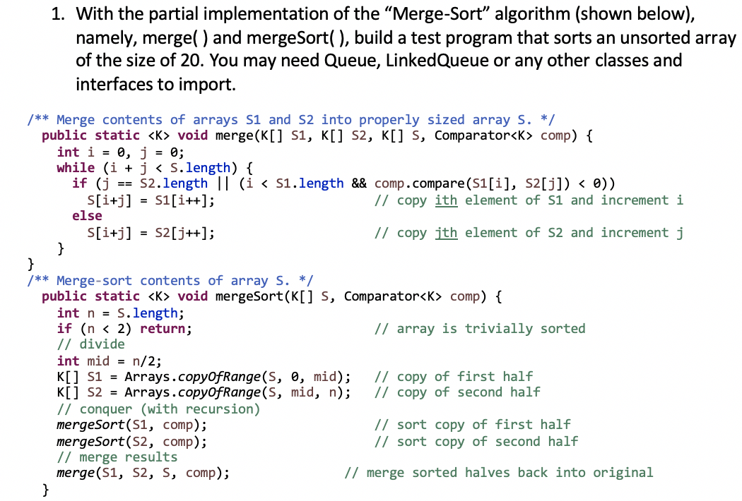 Solved 1. With the partial implementation of the | Chegg.com