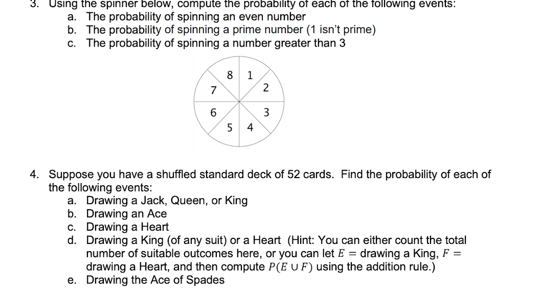 Solved 3. Using the spinner below, compute the probability | Chegg.com
