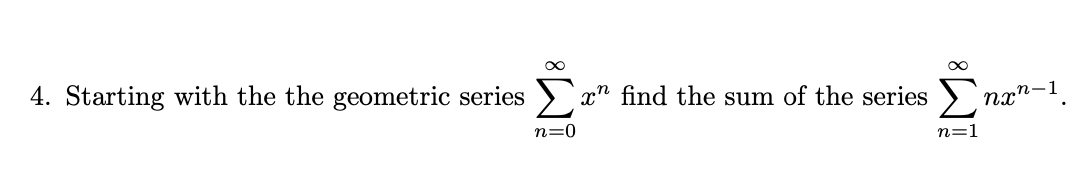 how to find sum of geometric series without n