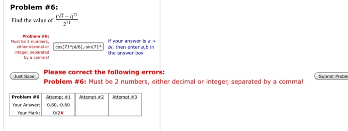 Solved Problem #6: (-671 271 Find the value of Problem #6 if | Chegg.com