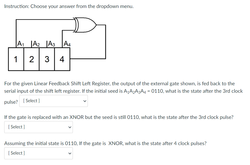 Solved Instruction: Choose your answer from the dropdown | Chegg.com