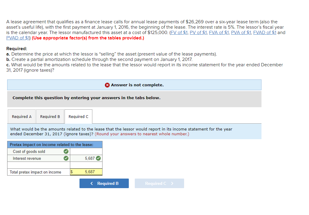 Solved A lease agreement that qualifies as a finance lease