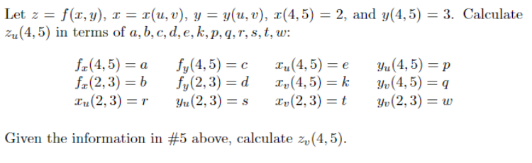 Solved Calculate Zu 4 5 In Terms Of A B C D E K P Chegg Com