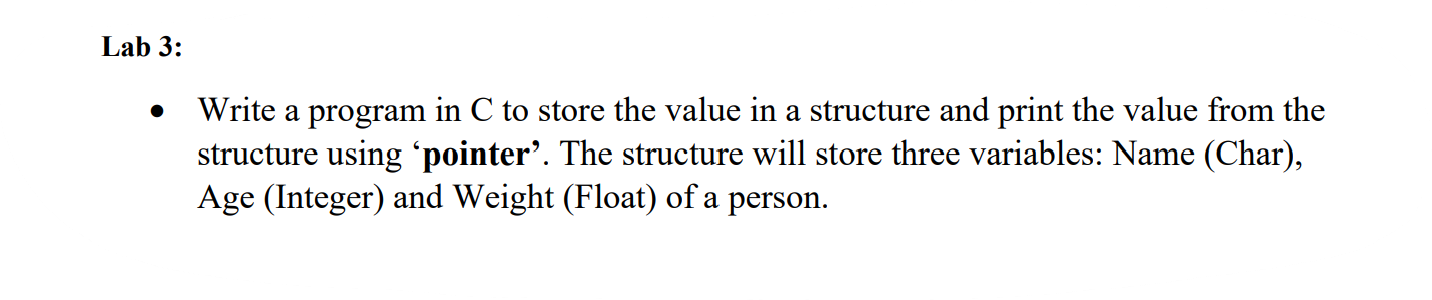 Solved Lab 3 Write A Program In C To Store The Value In A 3159