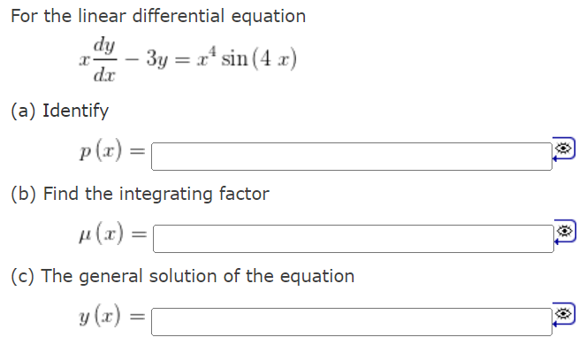 Solved For the linear differential equation | Chegg.com