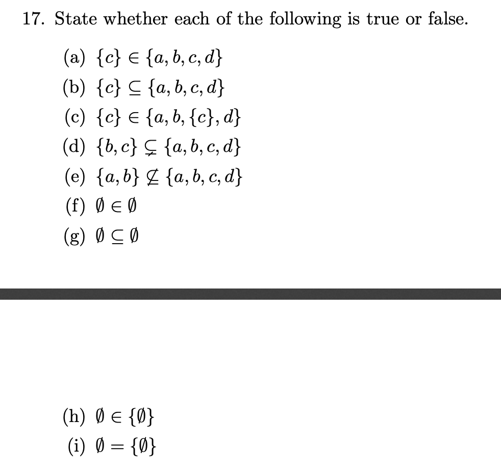 17 State Whether Each Of The Following Is True Or Chegg Com