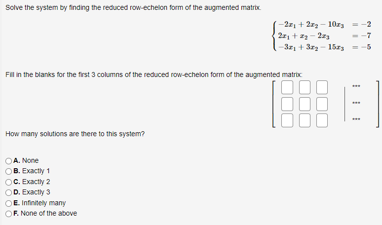 Solved Solve The System By Finding The Reduced Row-echelon | Chegg.com