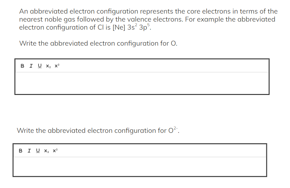 Solved An abbreviated electron configuration represents the | Chegg.com