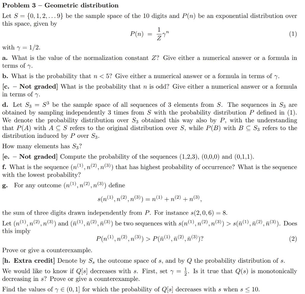 In Problem 3 Geometric Distribution Let S 0 Chegg Com