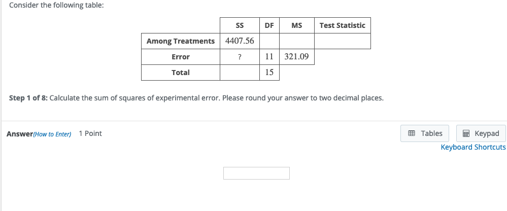 Solved Step 1 of 8: Calculate the sum of squares of | Chegg.com