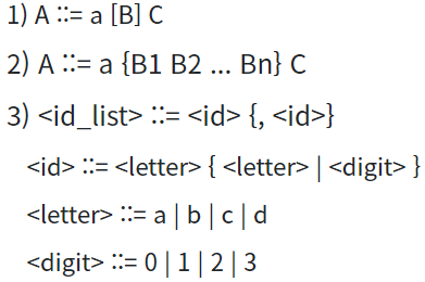 Solved 1) A::=a[B]C 2) A::=a{B1B2…Bn}C 3) ::={,} ::=